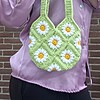 Gehaakte tas 'Green daisy'