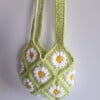 Gehaakte tas 'Green daisy'