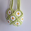 Gehaakte tas 'Green daisy'