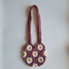 Gehaakte tas 'Mauve daisy'