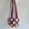 Gehaakte tas 'Mauve daisy'