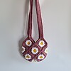 Gehaakte tas 'Mauve daisy'