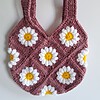 Gehaakte tas 'Mauve daisy'
