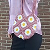 Gehaakte tas 'Mauve daisy'