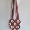 Gehaakte tas 'Mauve daisy'