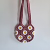 Gehaakte tas 'Mauve daisy'