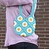 Gehaakte tas | Turquoise madeliefjes