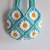 Gehaakte tas | Turquoise madeliefjes