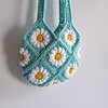 Gehaakte tas | Turquoise madeliefjes