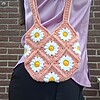 Gehaakte tas | Roze madeliefjes