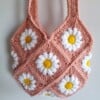 Gehaakte tas 'Pink daisy'