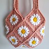 Gehaakte tas | Roze madeliefjes