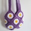 Gehaakte tas 'Purple daisy'