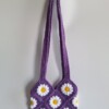 Gehaakte tas 'Purple daisy'