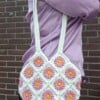 Gehaakte tas 'White daisy'