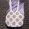 Gehaakte tas 'White daisy'