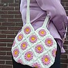 Gehaakte tas 'White daisy'