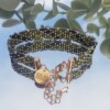 Geweven kralen armband 'Army stripes'