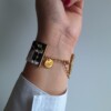 Geweven kralen armband 'Black & white cherry blossom'
