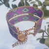 Geweven kralen armband 'Blue & purple diamond'