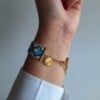 Geweven kralen armband 'Blue hourglass'