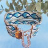 Geweven kralen armband 'Blue hourglass'