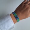 Geweven kralen armband 'Blue stained glass'