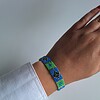 Geweven kralen armband 'Blue stained glass'