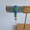 Geweven kralen armband 'Blue stained glass'