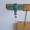 Geweven kralen armband 'Blue stained glass'