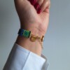 Geweven kralen armband 'Blue stained glass'