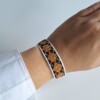 Geweven kralen armband 'Brown argyle'