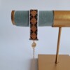 Geweven kralen armband 'Brown argyle'