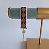 Geweven kralen armband 'Brown argyle'