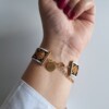 Geweven kralen armband 'Brown argyle'