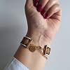 Geweven kralen armband 'Brown argyle'