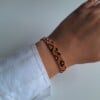 Geweven kralen armband 'Caramel leopard'