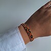 Geweven kralen armband 'Caramel leopard'