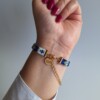 Geweven kralen armband 'Gold stained glass'