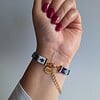 Geweven kralen armband 'Gold stained glass'