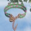 Geweven kralen armband 'Green zigzag'