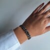 Geweven kralen armband 'Grey leopard'