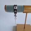 Geweven kralen armband 'Grey stained glass'