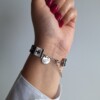 Geweven kralen armband 'Grey stained glass'
