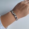 Geweven kralen armband 'Light pink leopard'
