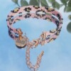 Geweven kralen armband 'Light pink leopard'