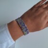 Geweven kralen armband 'Minty blossom'