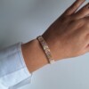 Geweven kralen armband 'Nude chevron'