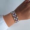 Geweven kralen armband 'Pink diamond'