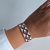Geweven kralen armband 'Pink diamond'